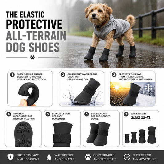 dog-shoes-all-terrain-rubberized-paw-booties-4-pack-luxury-view-2 | Majestic Pet Kingdom