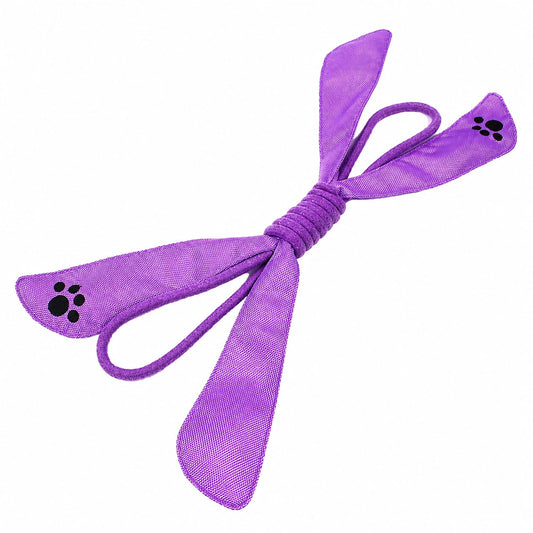 Dog Rope Toy Extreme Bow Sporty Squeaky Fetch Chew Pet Toy