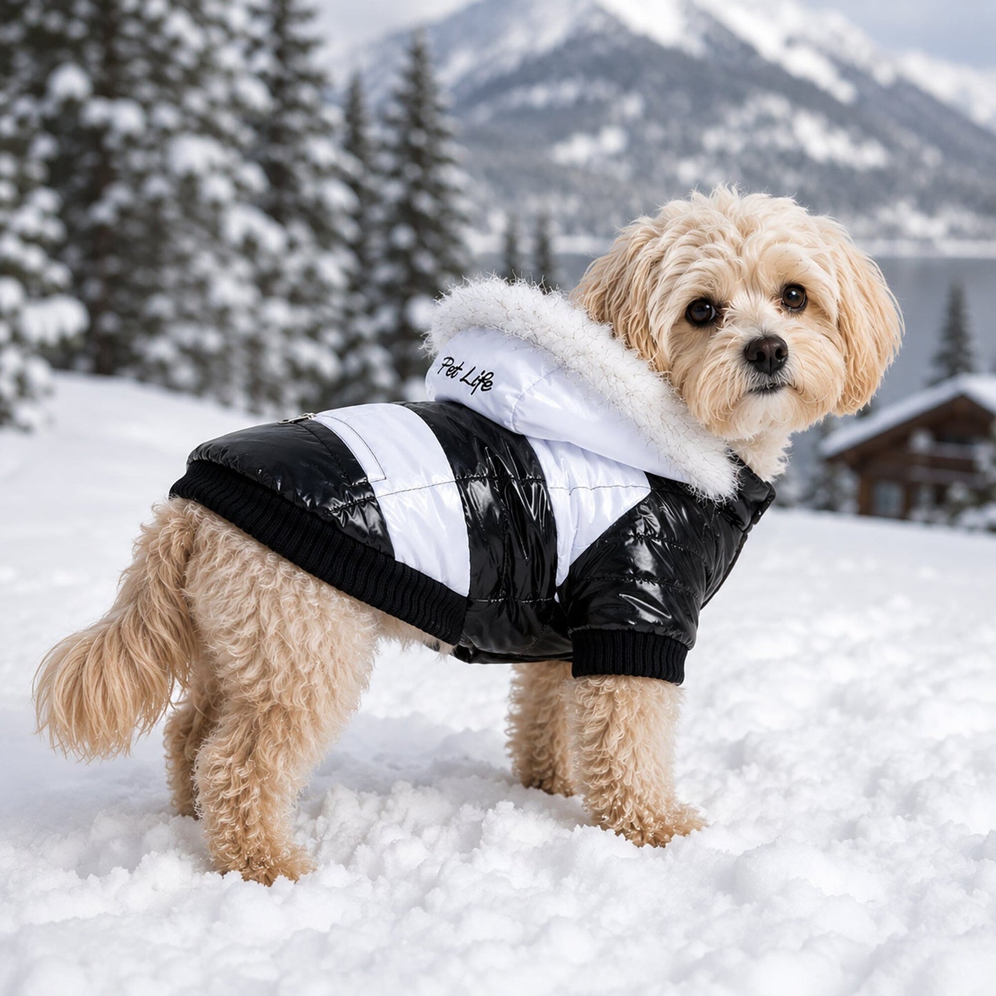 Pet Life ® Fashion Striped 3M Insulated Ultra-Plush Pet Dog Parka Coat w/ Removable Hood