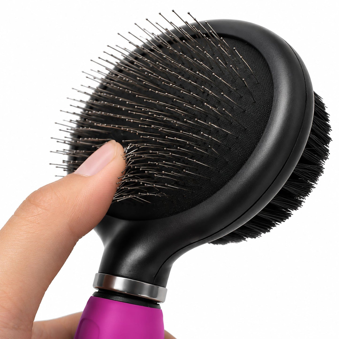 Pet Life ® Flex Series 2-in-1 Dual-Sided Slicker and Bristle Grooming Pet Brush