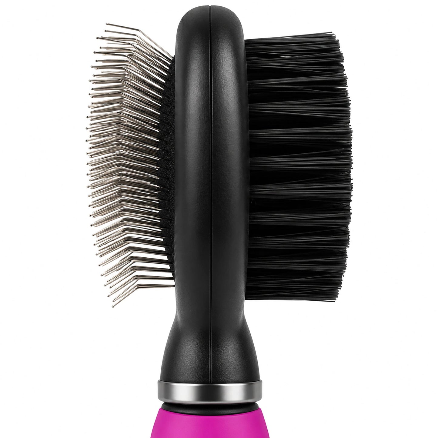 Pet Life ® Flex Series 2-in-1 Dual-Sided Slicker and Bristle Grooming Pet Brush