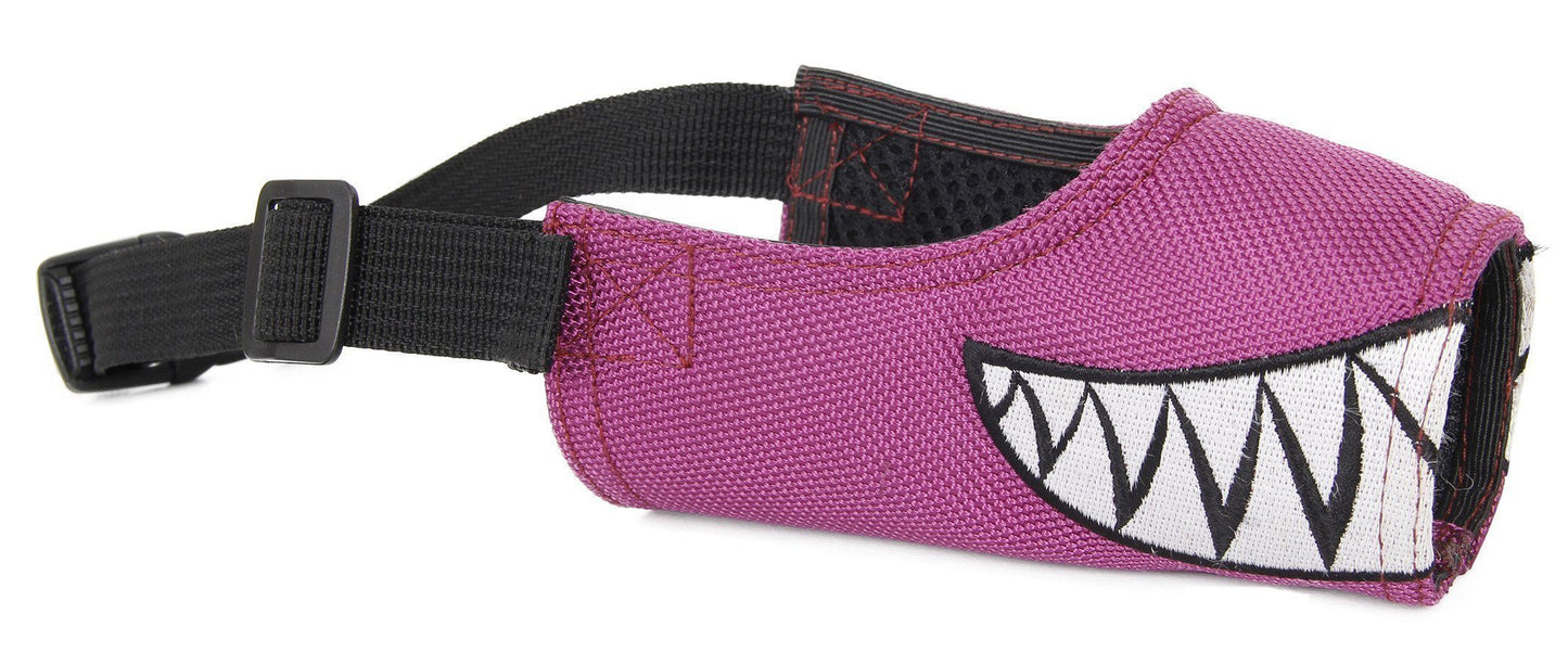 Pet Life ® 'Funimation' Animated Nylon Mesh Protective Travel Anti-Bark Dog Muzzle