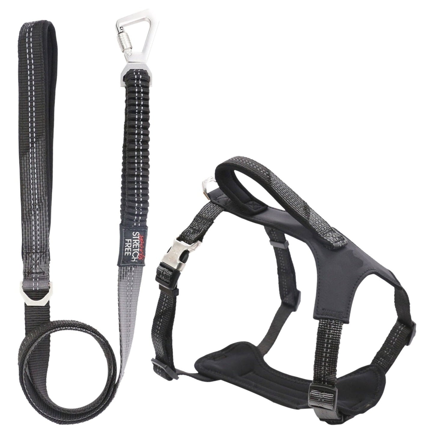 Pet Life ® 'Geo-prene' 2-in-1 Shock Absorbing Neoprene Padded Reflective Dog Leash and Harness