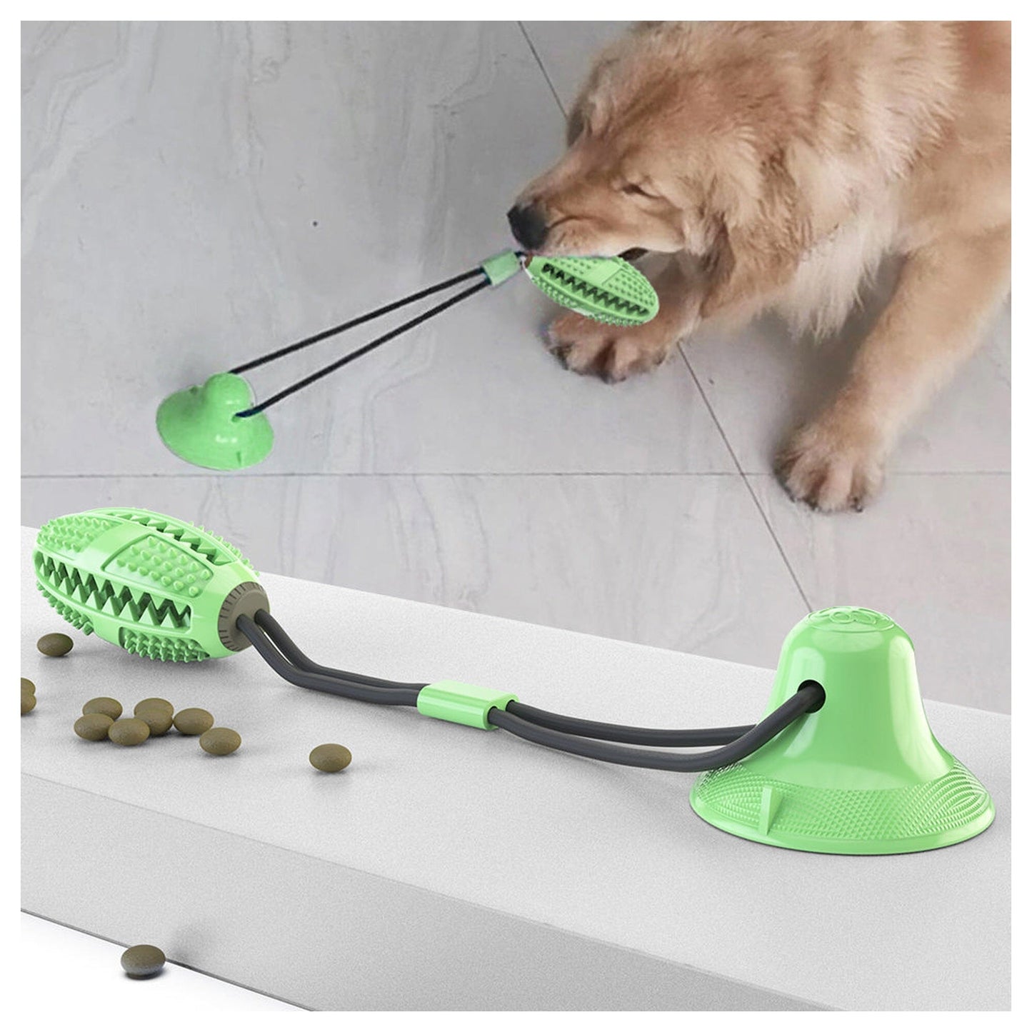 Pet Life ® 'Grip N' Play' Treat Dispensing Football Shaped Suction Cup Dog Toy