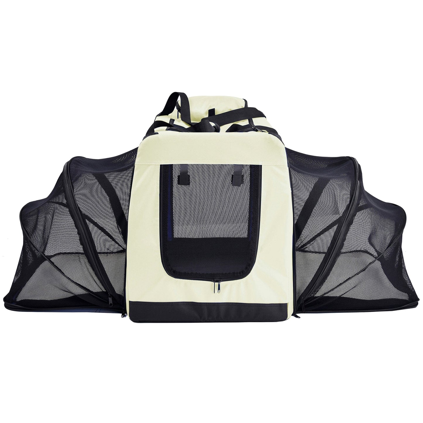 Pet Life ®  'Hounda Accordion' Metal Framed Soft-Folding Collapsible Dual-Sided Expandable Pet Dog Crate