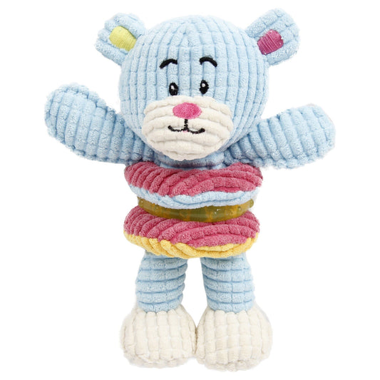 'Hugga-Bear' Plush Squeaking and Rubber Teething Newborn Puppy Dog Toy