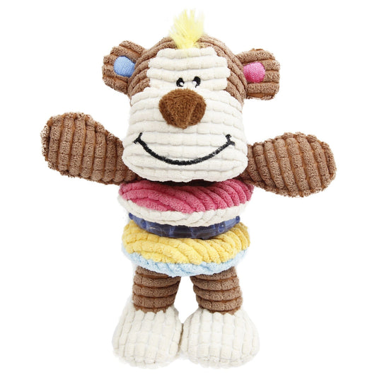 'Hugga-Bear' Plush Squeaking and Rubber Teething Newborn Puppy Dog Toy