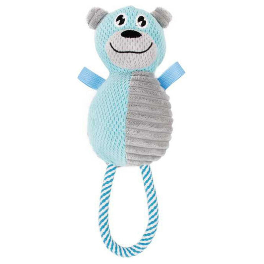 'Huggabear' Natural Jute Squeaking and Tug Plush Dog Toy