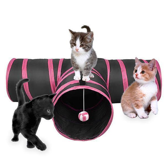 'Kitting-Go-Seek' Collapsible Folding Travel 3-way Kitty Cat Tunnel