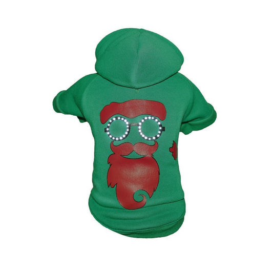 dog-santa-costume-led-light-up-shades-holiday-hoodie-luxury-view-2 | Majestic Pet Kingdom