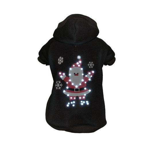 dog-christmas-costume-led-light-up-santa-hooded-sweater-luxury-view-1 | Majestic Pet Kingdom