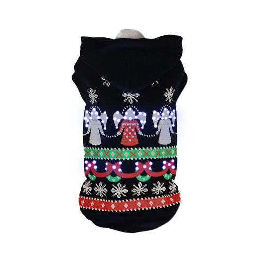 dog-holiday-sweater-led-light-up-patterned-hooded-costume-luxury-view-1 | Majestic Pet Kingdom