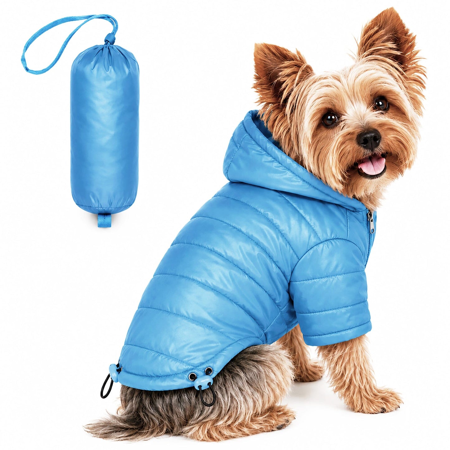 Pet Life ® Lightweight Adjustable and Collapsible 'Sporty Avalanche' Dog Coat w/ Pop-out Zippered Hood