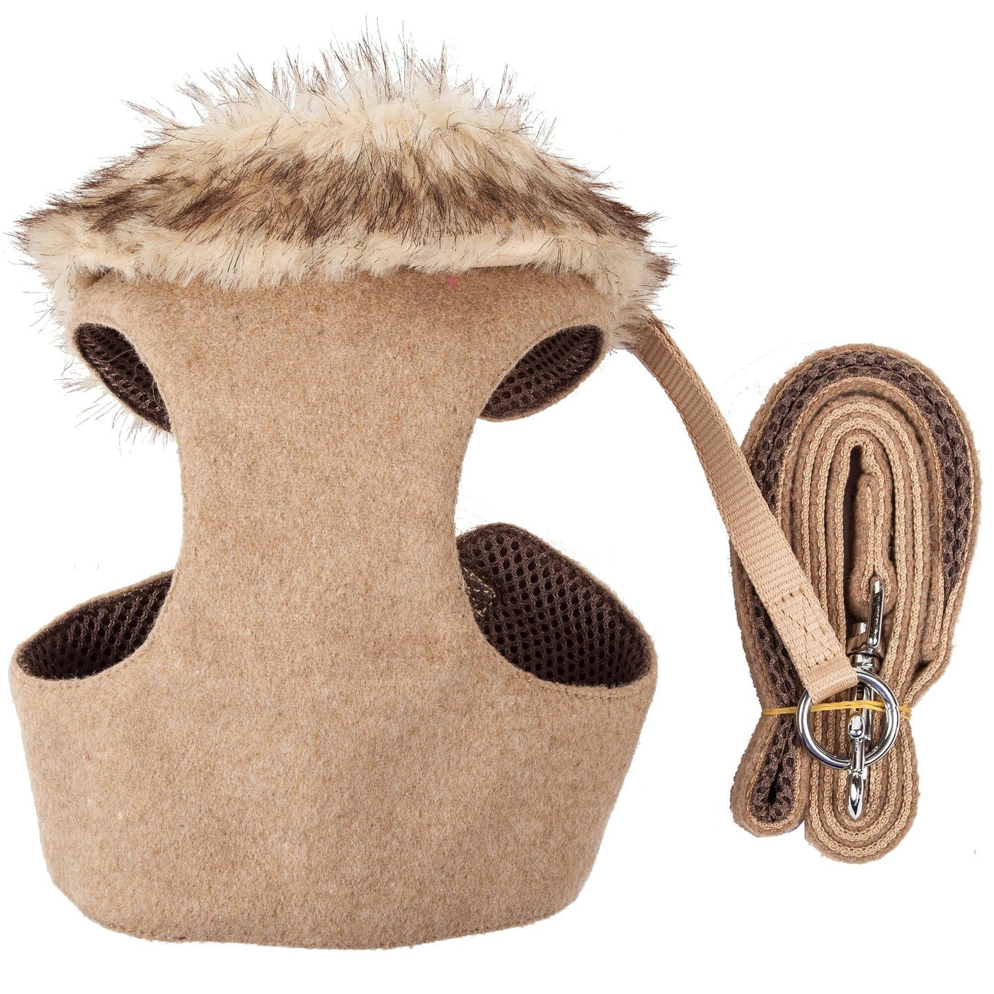 Pet Life ® Luxe 'Furracious' 2-In-1 Adjustable Dog Harness and Leash with Detachable Fur Collar