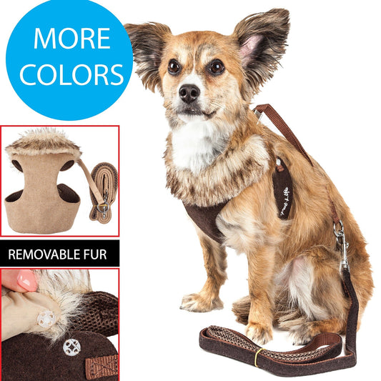 dog-fur-harness-leash-set-luxury-cheetah-detachable-collar-luxury-view-2 | Majestic Pet Kingdom