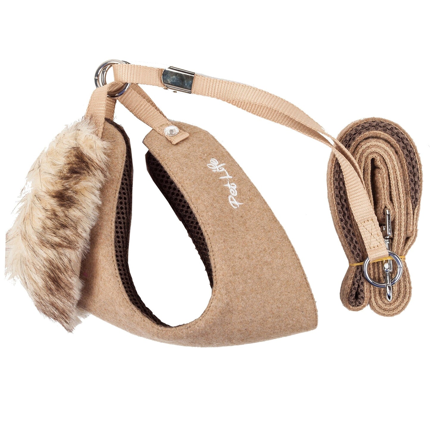 Pet Life ® Luxe 'Furracious' 2-In-1 Adjustable Dog Harness and Leash with Detachable Fur Collar