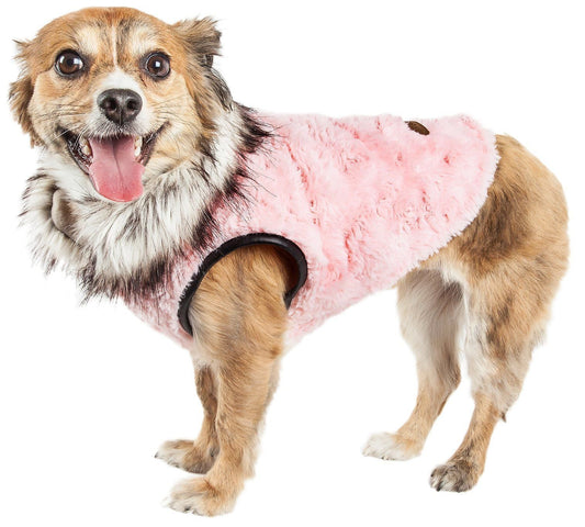 dog-fur-coat-pink-luxury-mink-patterned-warm-winter-jacket-luxury-view-1 | Majestic Pet Kingdom