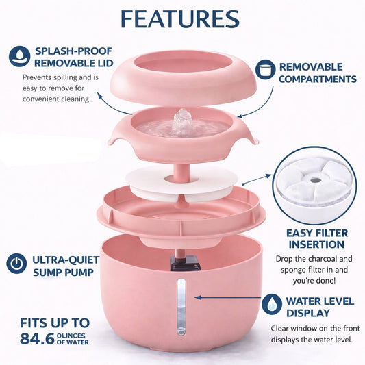 Pet Water Fountain Moda-Pure Ultra Quiet Filtered Auto Waterer
