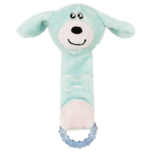 Moo-Born' Plush and Rubber Squeaking Newborn Teething Cat and Dog Toy