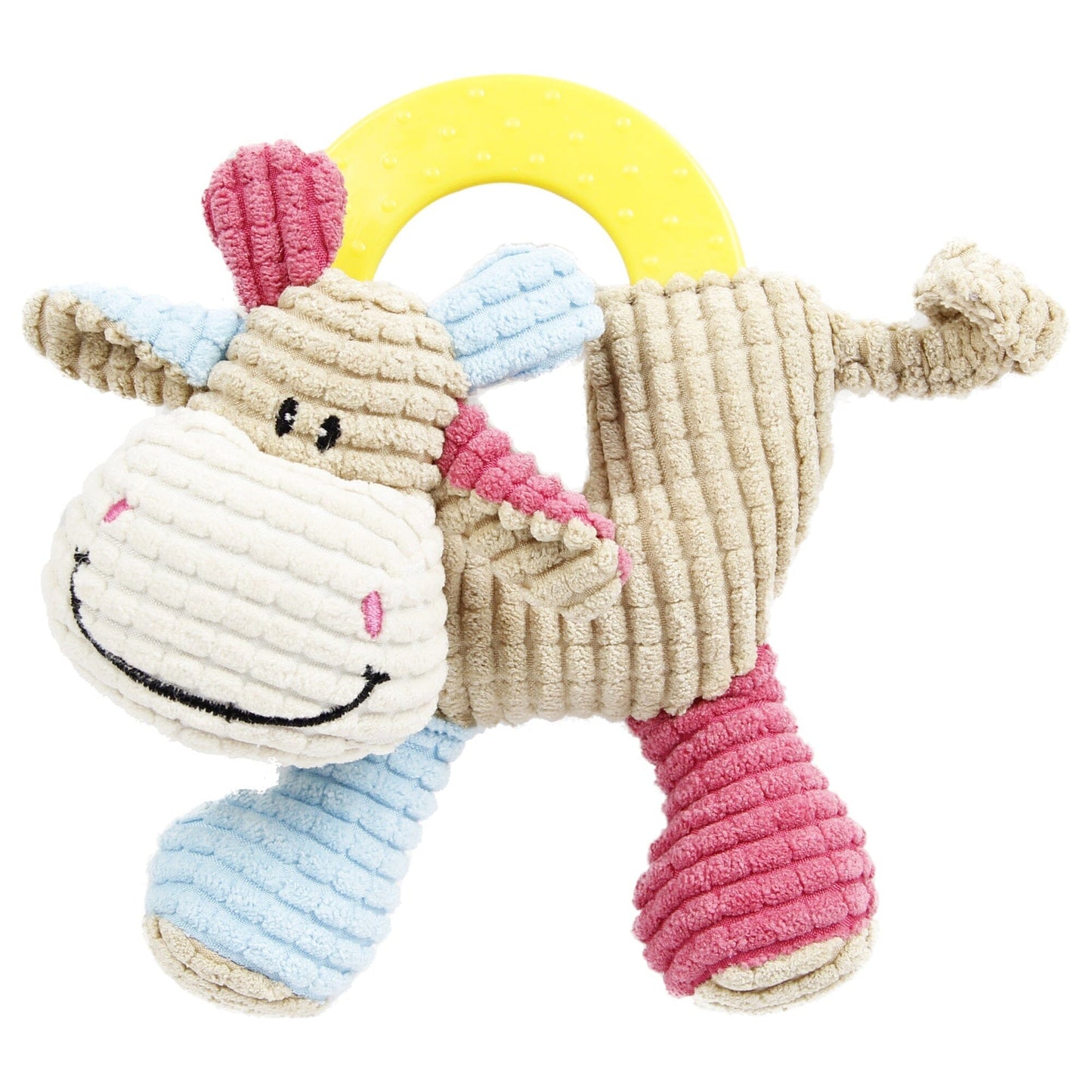 Pet Life ® 'Moo-cifier' Plush Squeaking and Rubber Teething Newborn Puppy Dog Toy