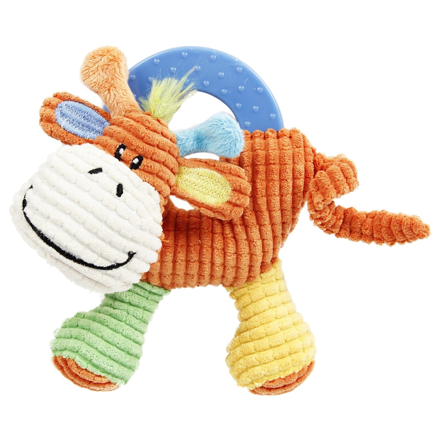 Pet Life ® 'Moo-cifier' Plush Squeaking and Rubber Teething Newborn Puppy Dog Toy