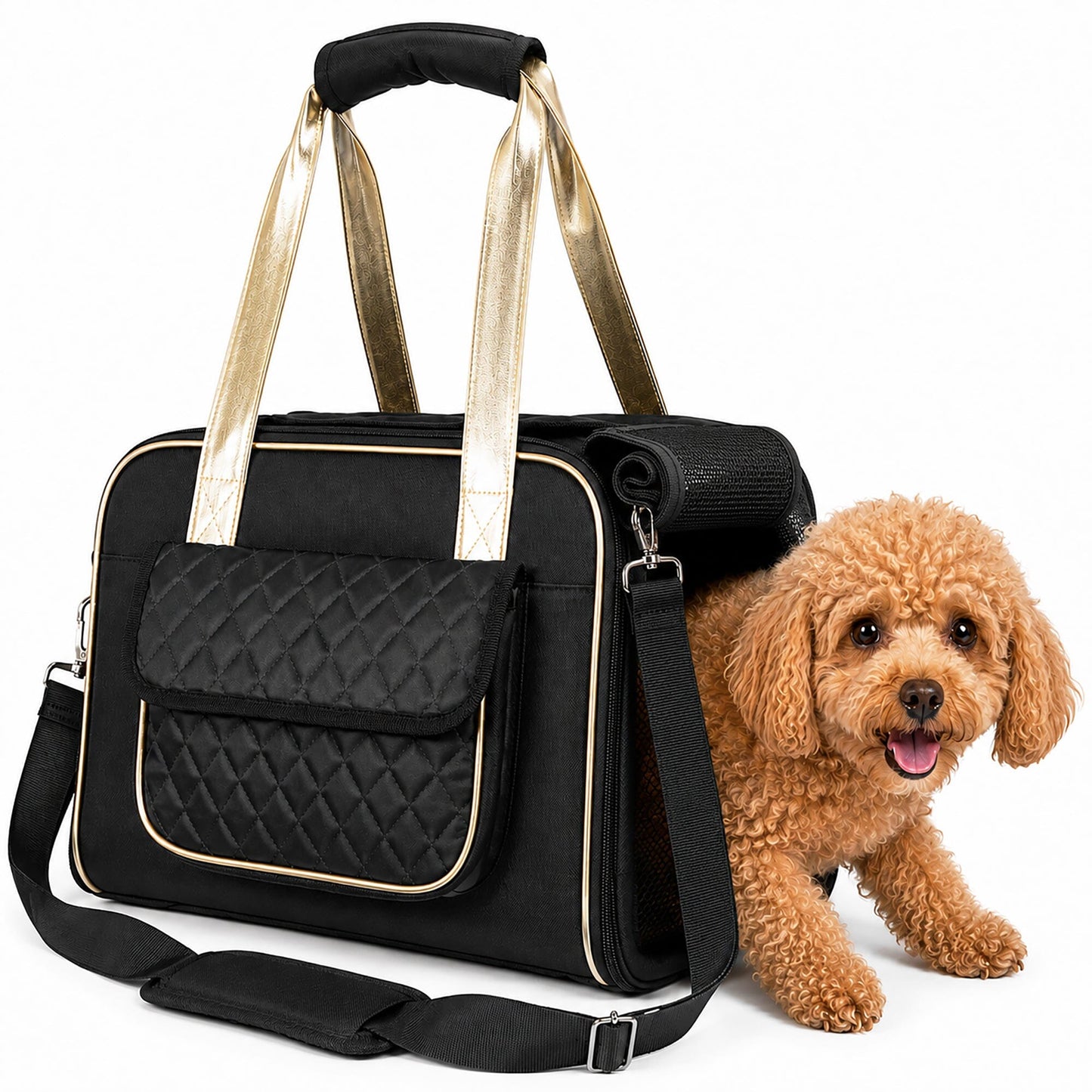 Pet Life ® Mystique Airline Approved Fashion Designer Travel Pet Dog Carrier w/ Pouch