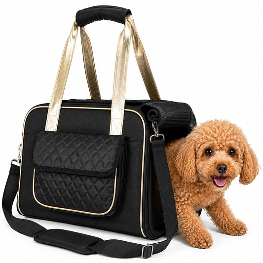 Mystique Airline Approved Fashion Designer Travel Pet Dog Carrier w/ Pouch