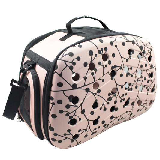 'Narrow Shelled' Perforated Lightweight Collapsible Military Grade Fashion Designer Travel Pet Dog Carrier Crate