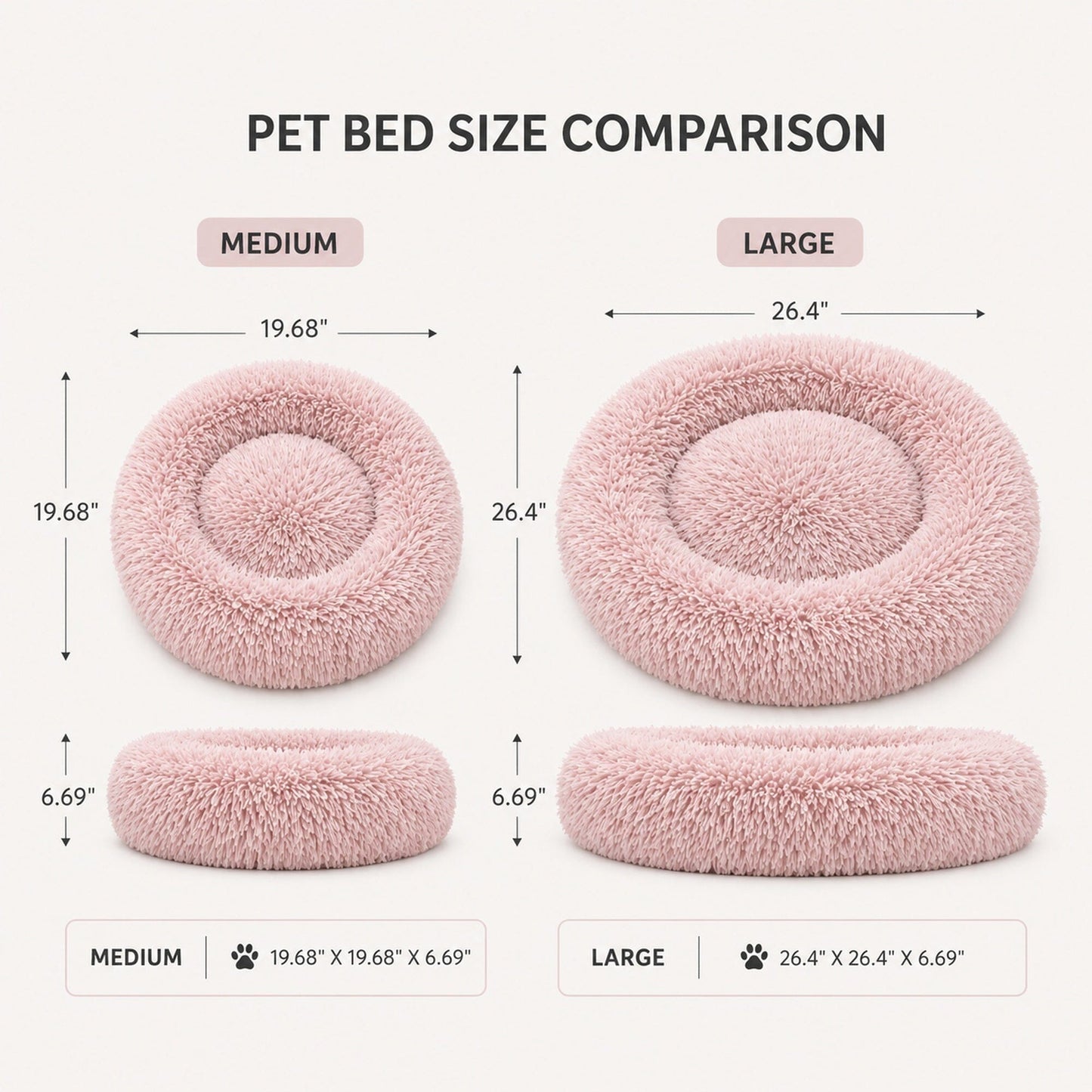 Dog Bed HuggleFleece Ultra Soft Calming Sleeping Mat for