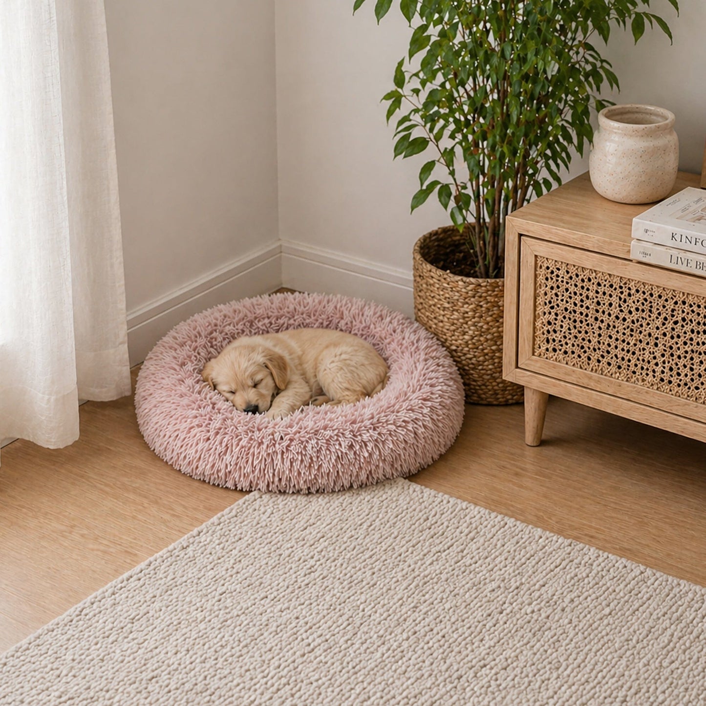 Dog Bed HuggleFleece Ultra Soft Calming Sleeping Mat for