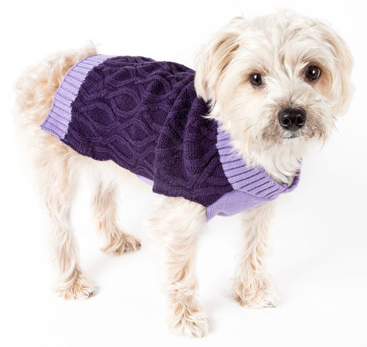 Pet Life ® Oval Weaved Heavy Knitted Fashion Designer Dog Sweater - Main Feature View | Majestic Pet Kingdom