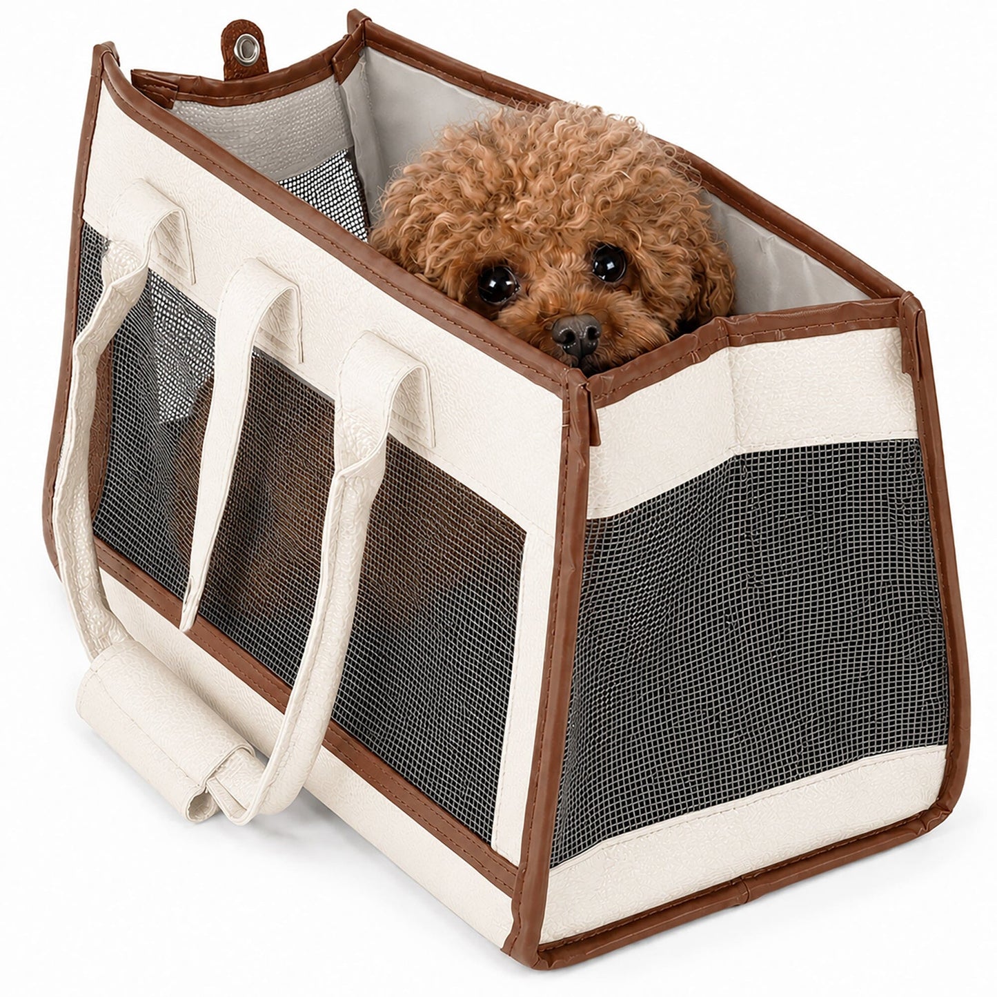 Pet Life ® 'Posh Paw' Elegant Leatherette Designer Fashion Travel Pet Dog Carrier Tote