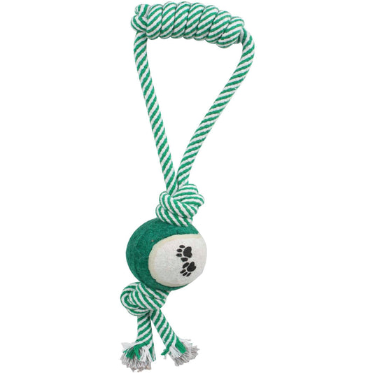 'Pull Away' All Natural Jute Rope and Tennis Ball Dog Toy
