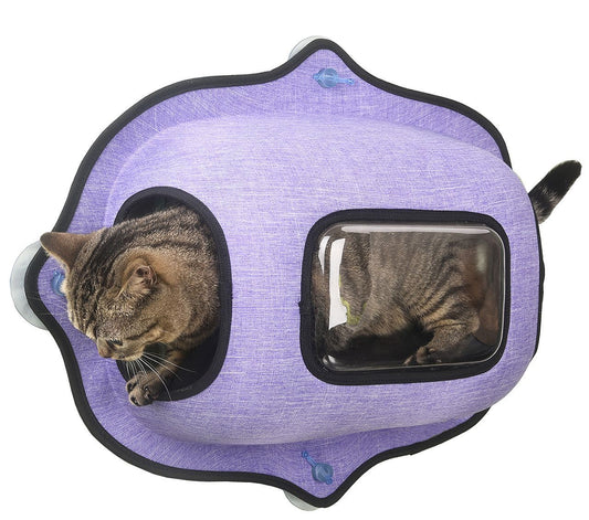 'Purr-view' See-through Suction Cup Kitty Cat Lounger and Bed