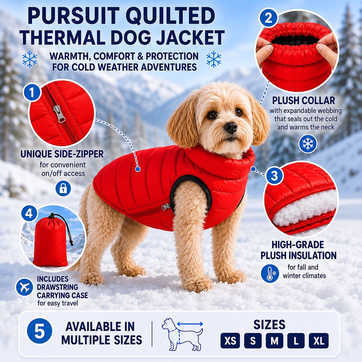Pet Life ® 'Pursuit' Quilted Ultra-Plush Thermal Dog Jacket