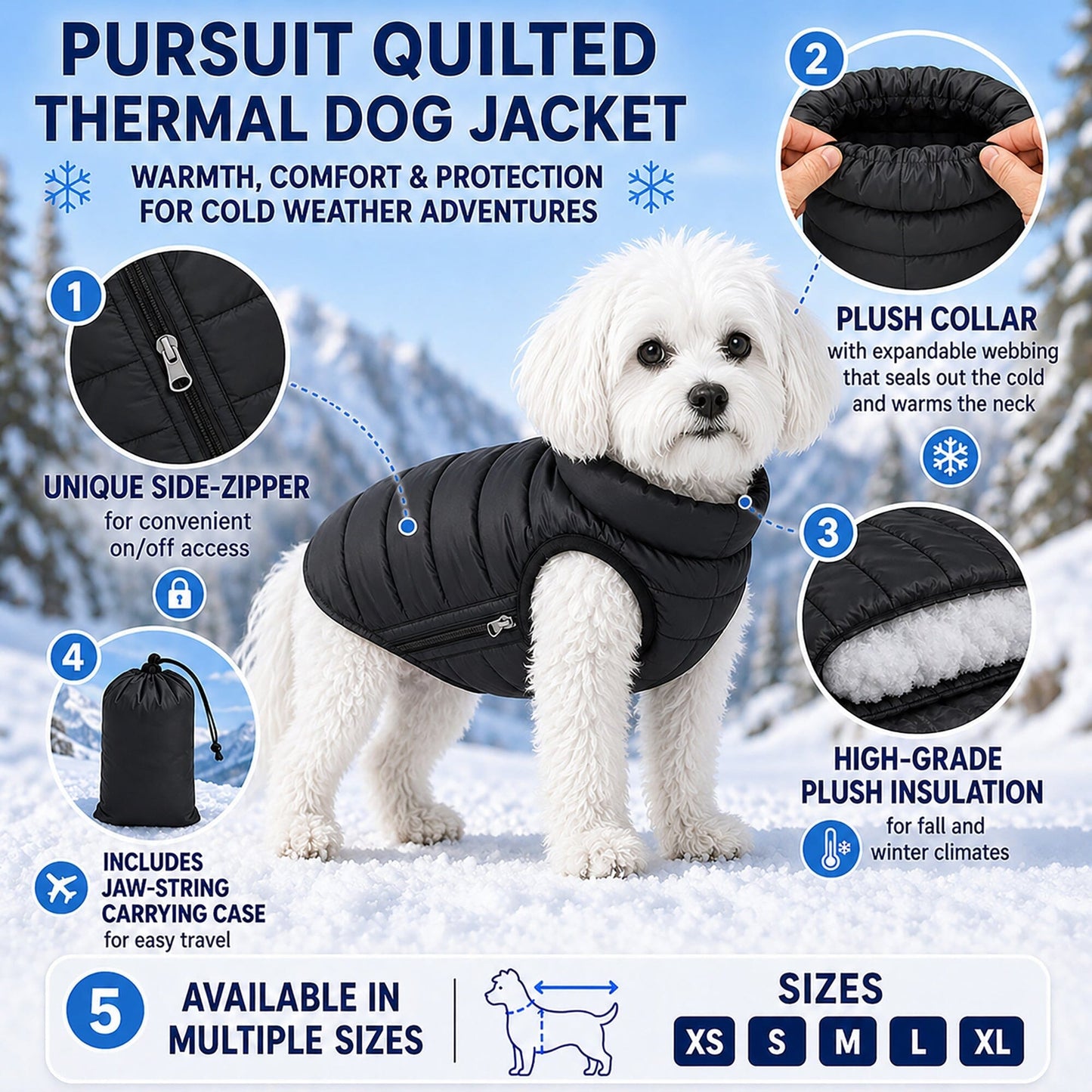 Pet Life ® 'Pursuit' Quilted Ultra-Plush Thermal Dog Jacket