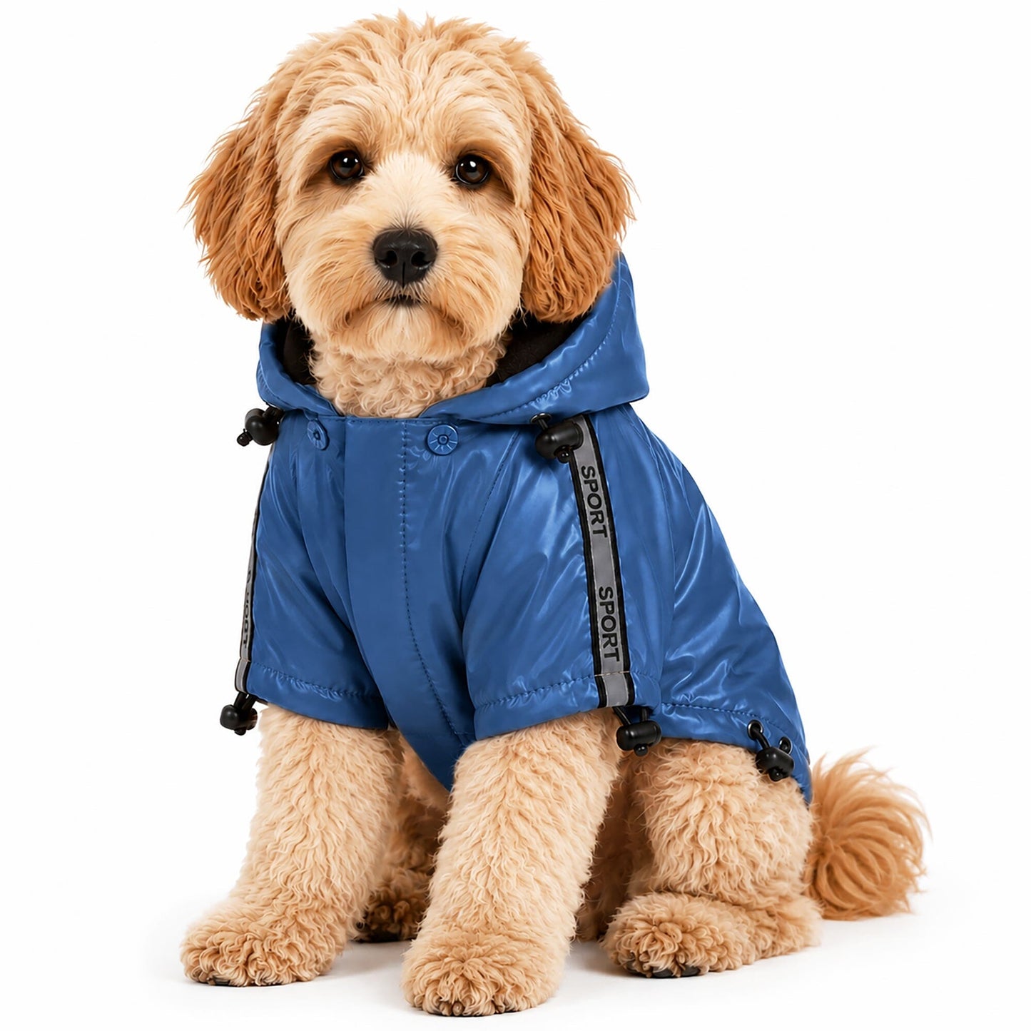 Pet Life ® 'Reflecta-Sport' Multi-Adjustable Reflective Weather-Proof Dog Raincoat w/ Removable Hood
