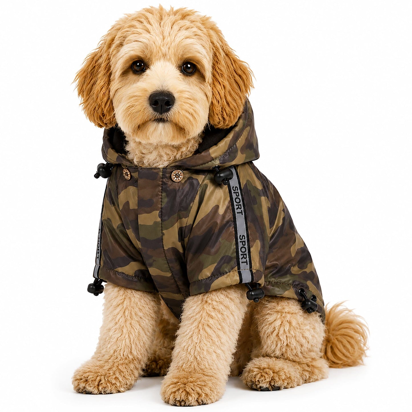 Pet Life ® 'Reflecta-Sport' Multi-Adjustable Reflective Weather-Proof Dog Raincoat w/ Removable Hood