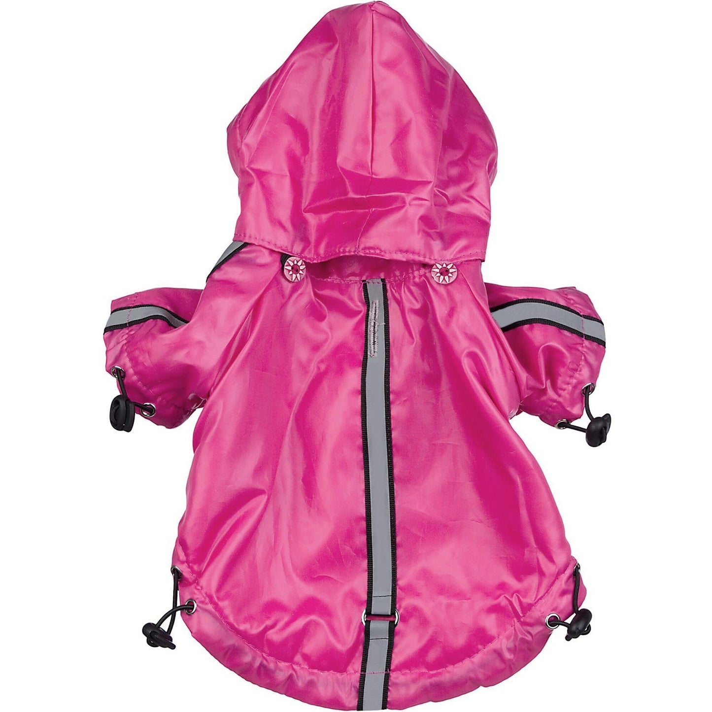 Pet Life ® 'Reflecta-Sport' Multi-Adjustable Reflective Weather-Proof Dog Raincoat w/ Removable Hood