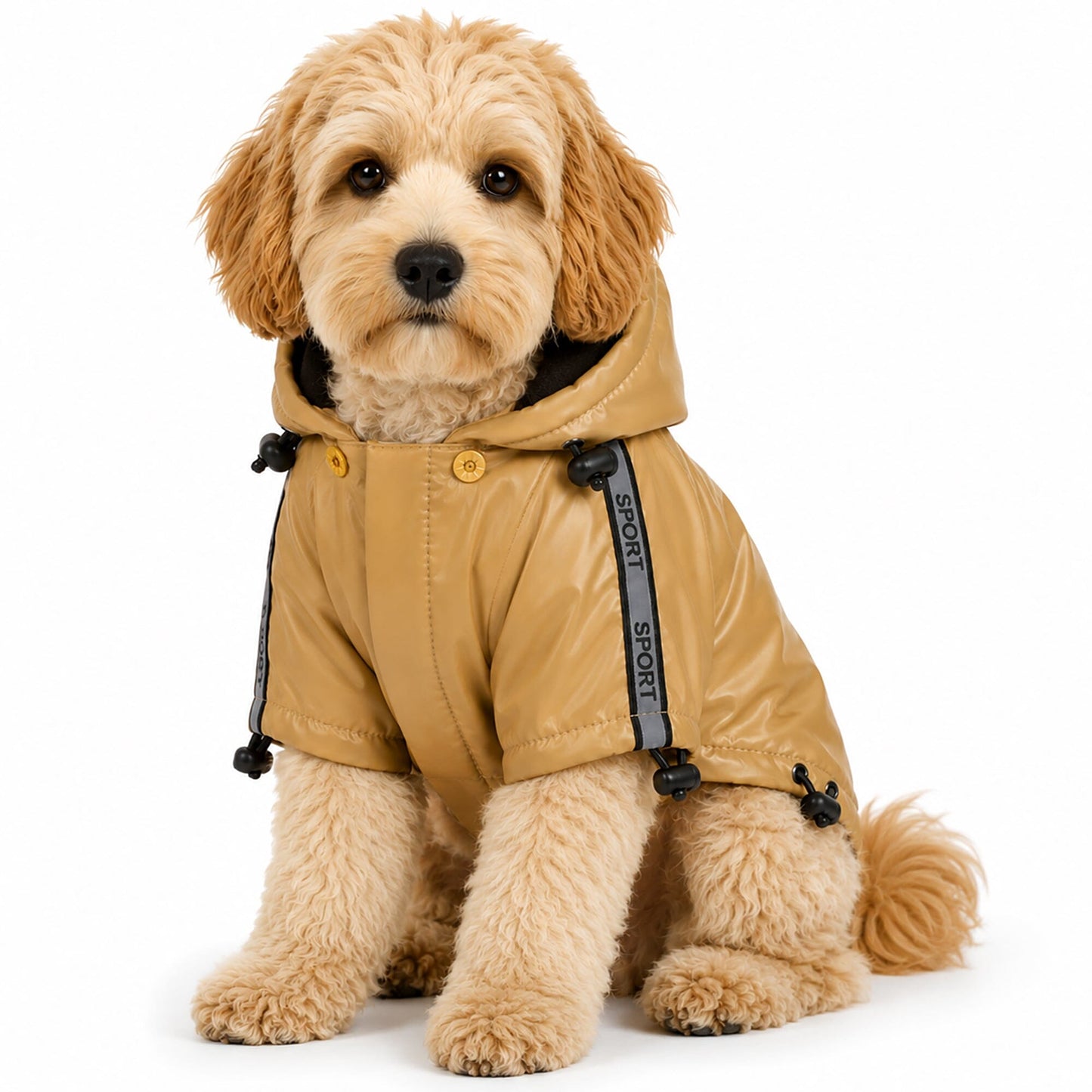Pet Life ® 'Reflecta-Sport' Multi-Adjustable Reflective Weather-Proof Dog Raincoat w/ Removable Hood