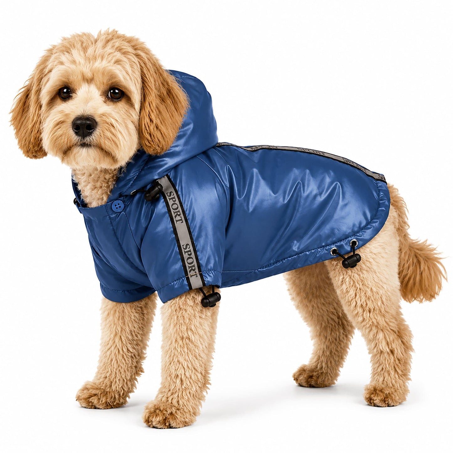 Pet Life ® 'Reflecta-Sport' Multi-Adjustable Reflective Weather-Proof Dog Raincoat w/ Removable Hood