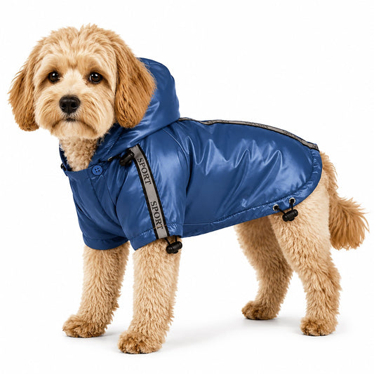 Pet Life ® 'Reflecta-Sport' Multi-Adjustable Reflective Weather-Proof Dog Raincoat w/ Removable Hood - Main Feature View | Majestic Pet Kingdom