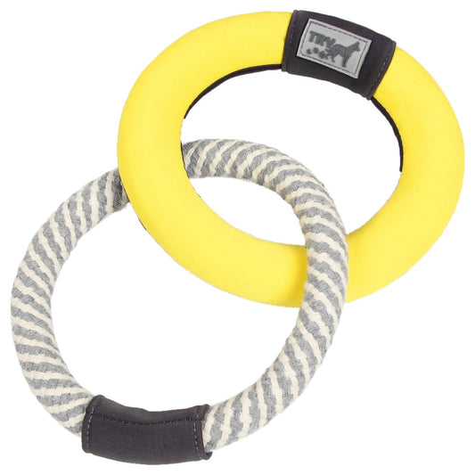 Dog Frisbee Ring Toss Dual Connecting Jute Rope Floating Disc