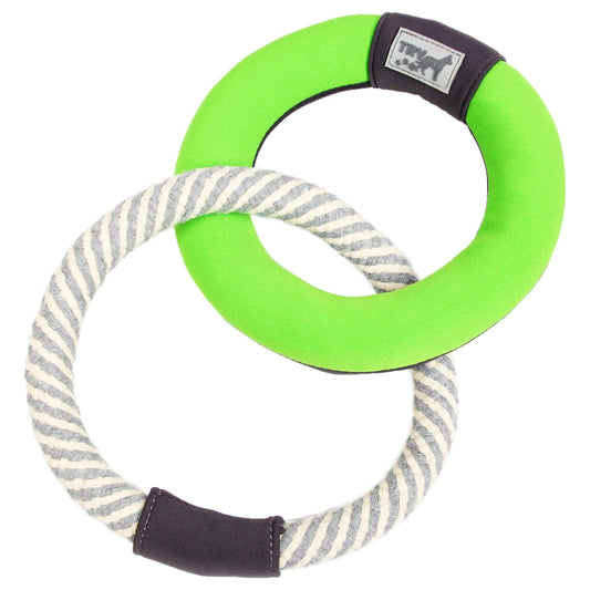 Dog Frisbee Ring Toss Dual Connecting Jute Rope Floating Disc