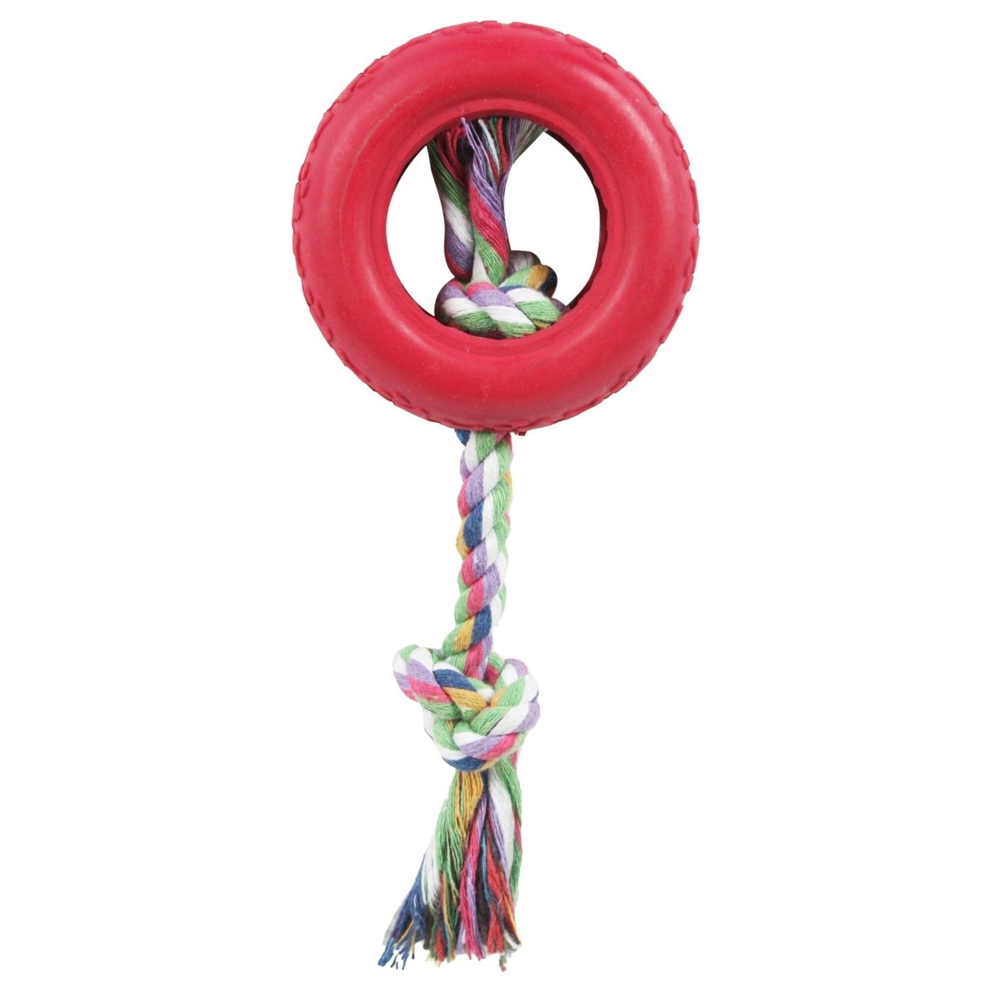 Pet Life ® Rubberized Chew Jute Rope and Tire Pet Dog Toy