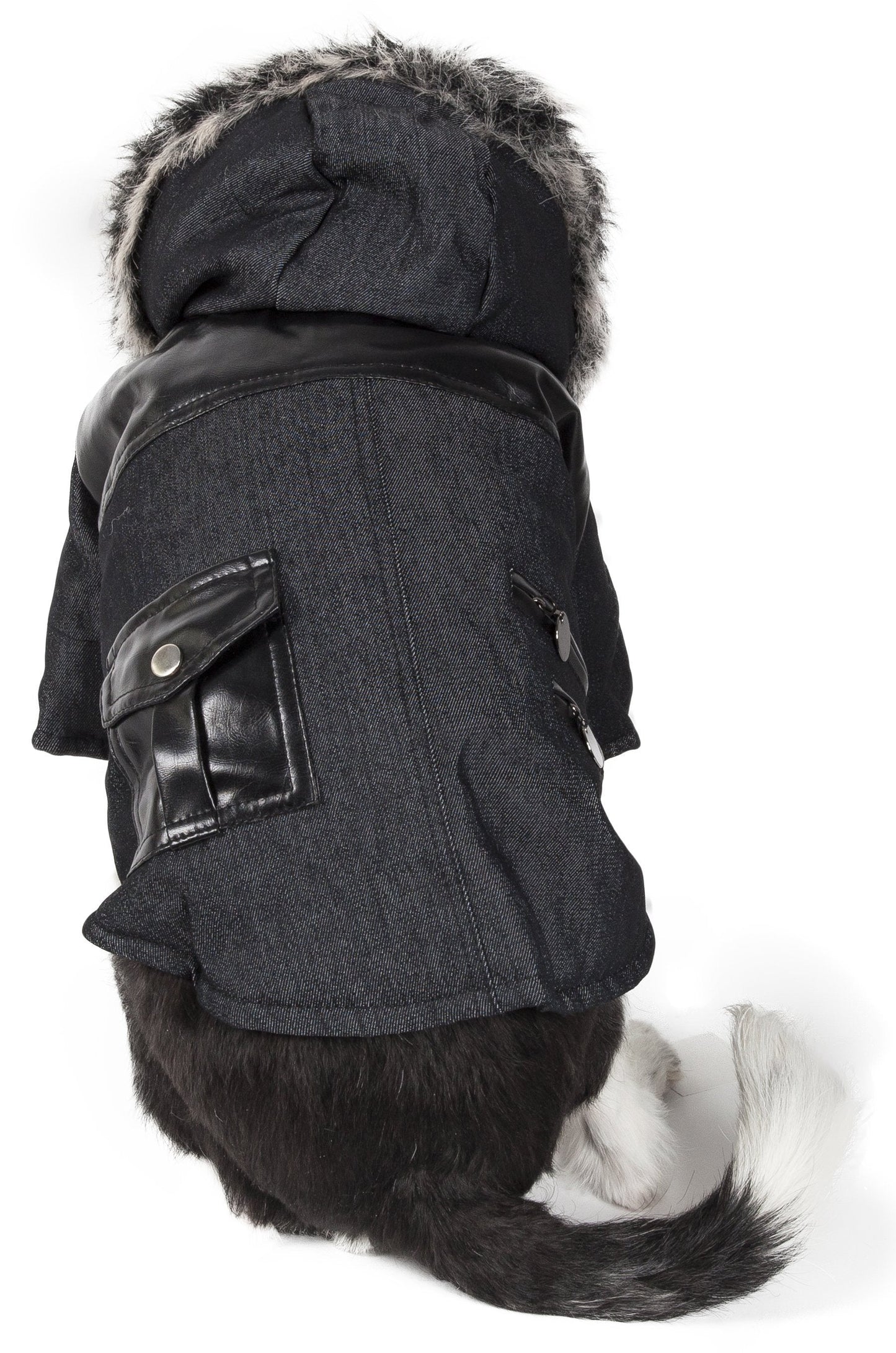 'Ruff-Choppered' Denim Fashioned Wool Dog Coat Jacket