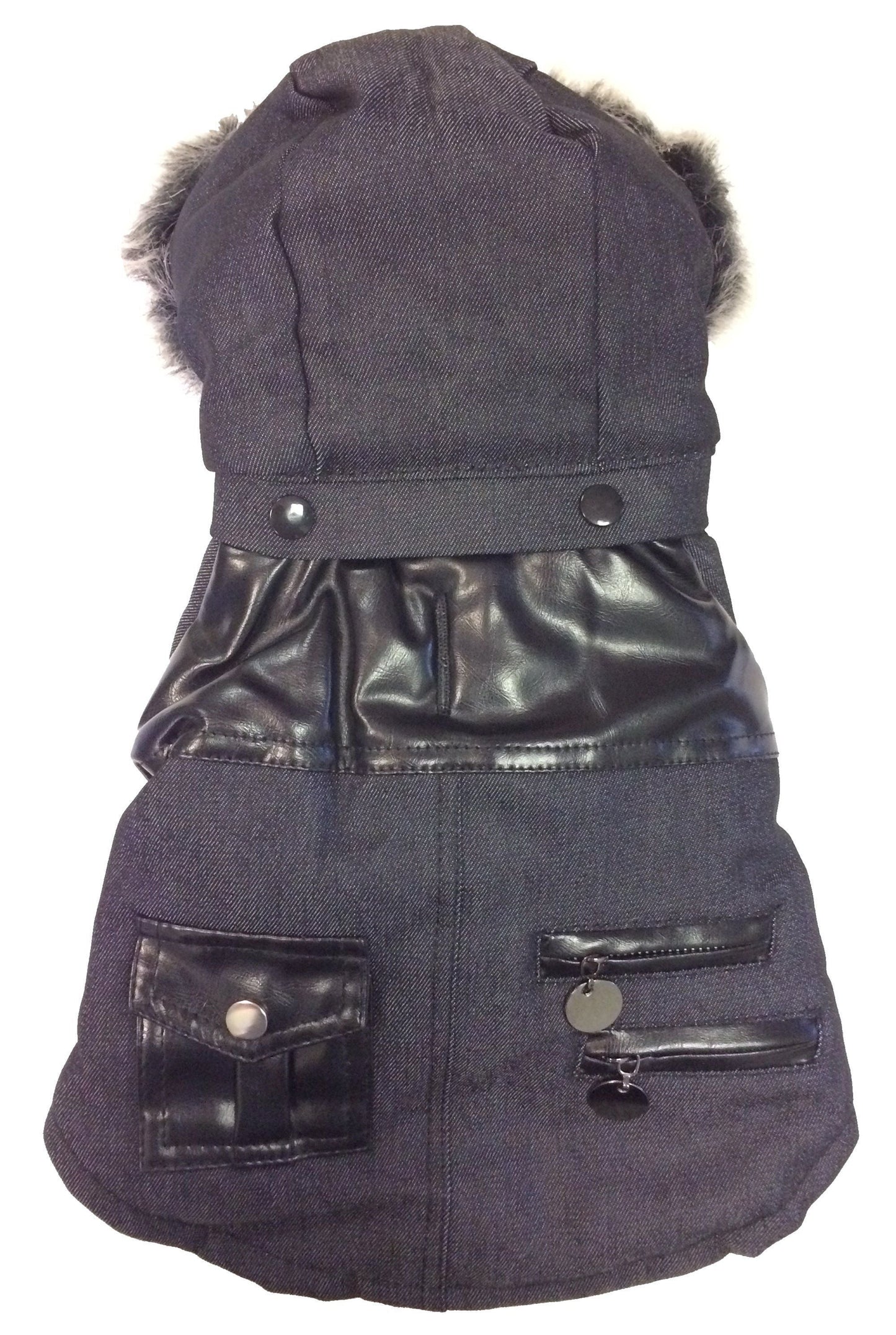 'Ruff-Choppered' Denim Fashioned Wool Dog Coat Jacket