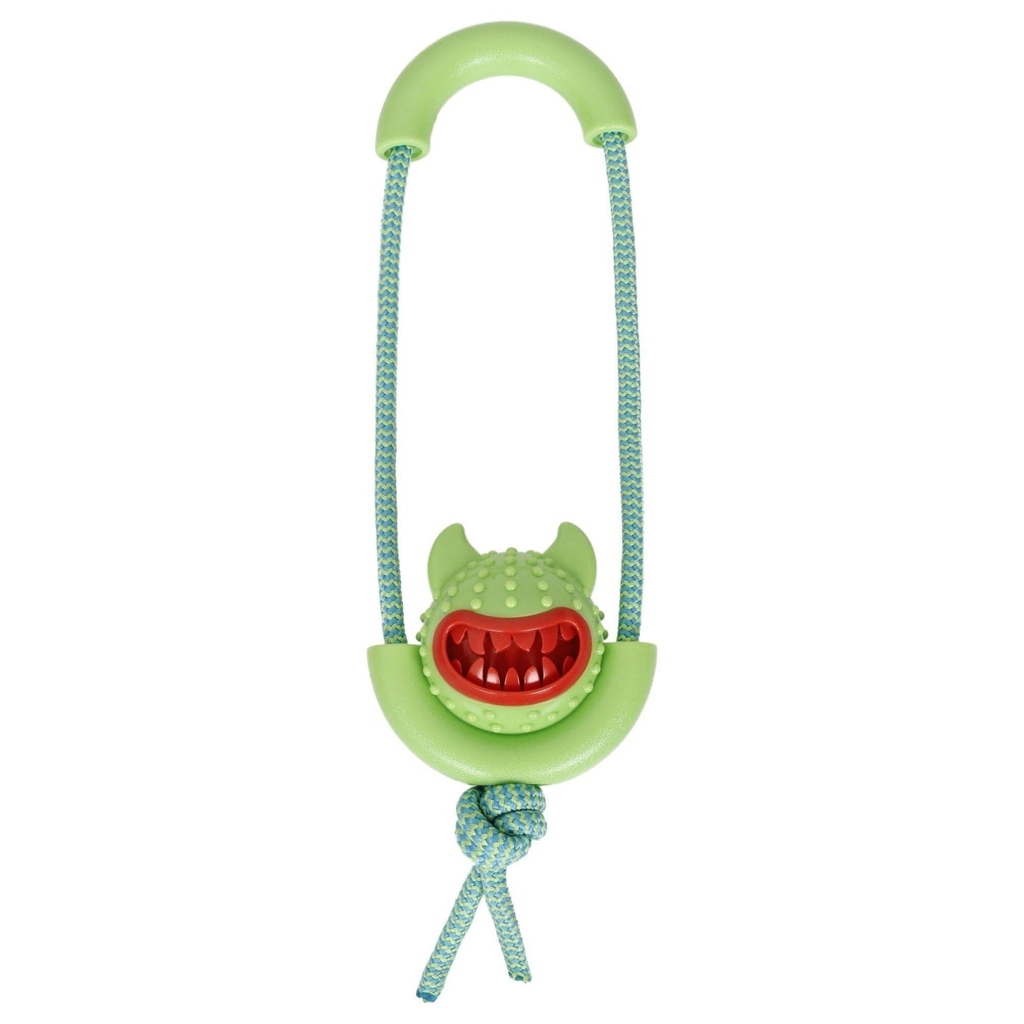 Pet Life ® 'Sling-Away' Tug and Squeak Natural Jute and Rubber Dog Toy