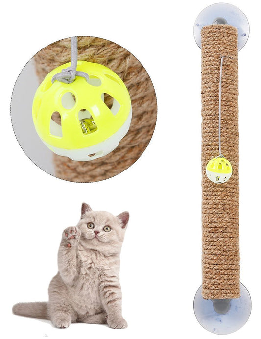 Cat Scratcher Stick N Claw Sisal Rope Suction Cup Post Toy