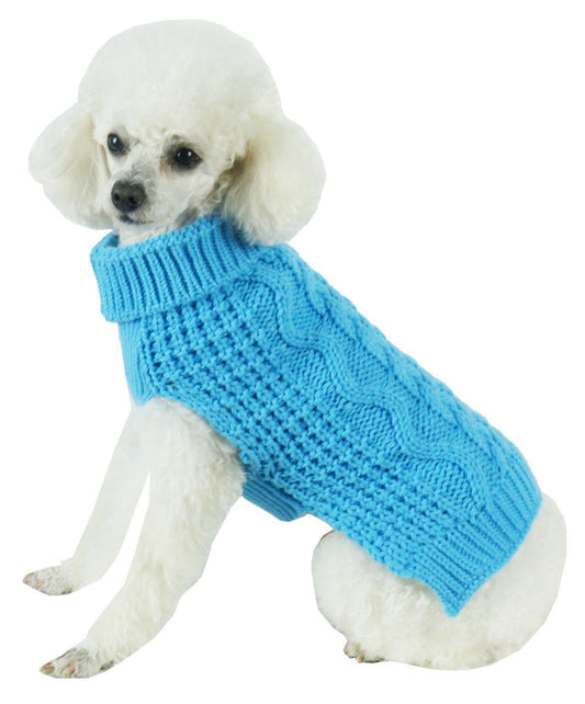 Pet Life ® 'Swivel-Swirl' Heavy Cable Knitted Fashion Designer Dog Sweater - Main Feature View | Majestic Pet Kingdom